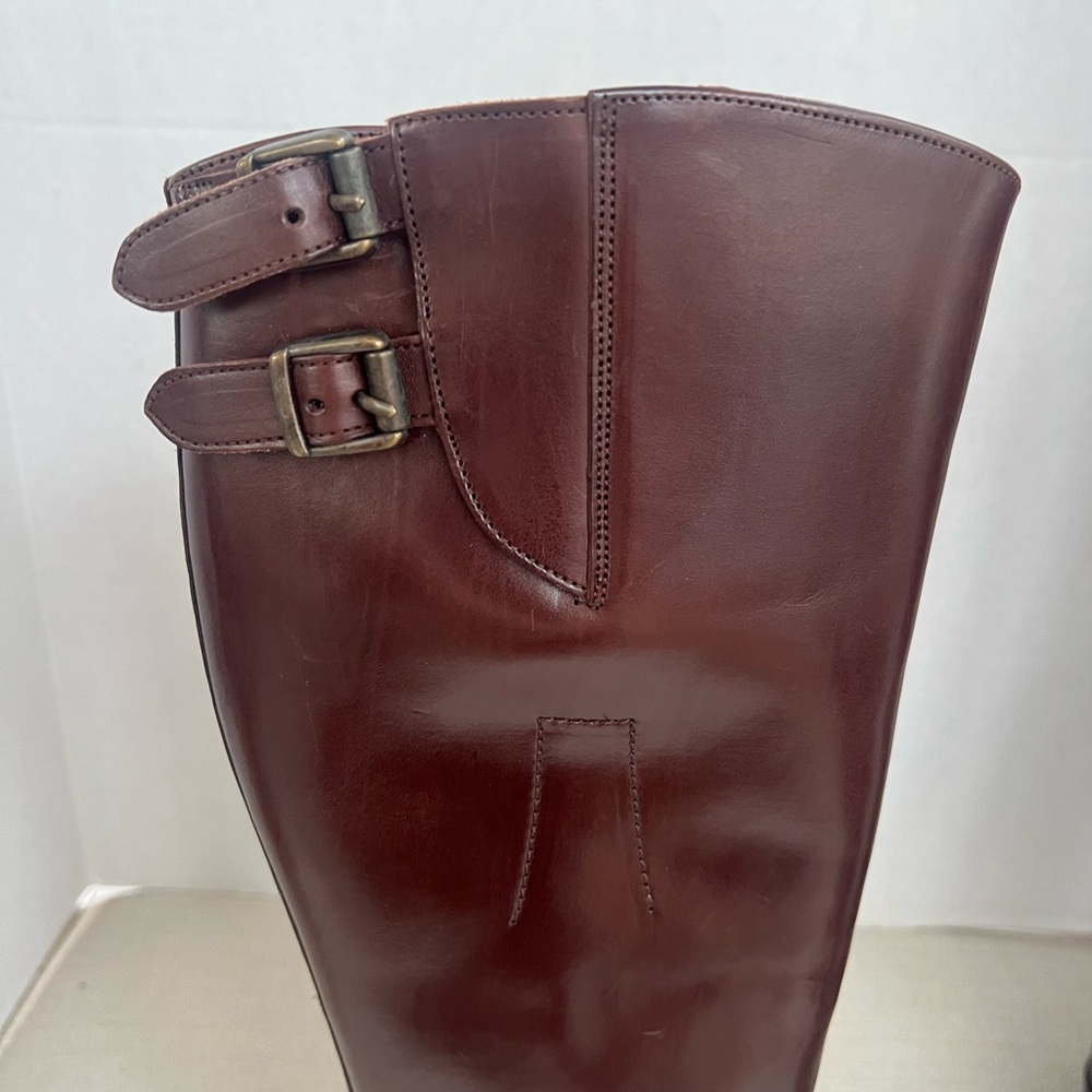 Frye Dorado Buckle Brown Tall Leather Boots 8 Box says 8.5 - Picture 3 of 15